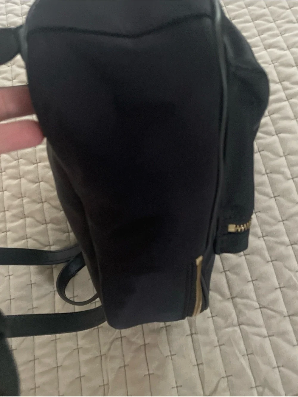 kate spade Black Nylon Backpack with Gold Hardware